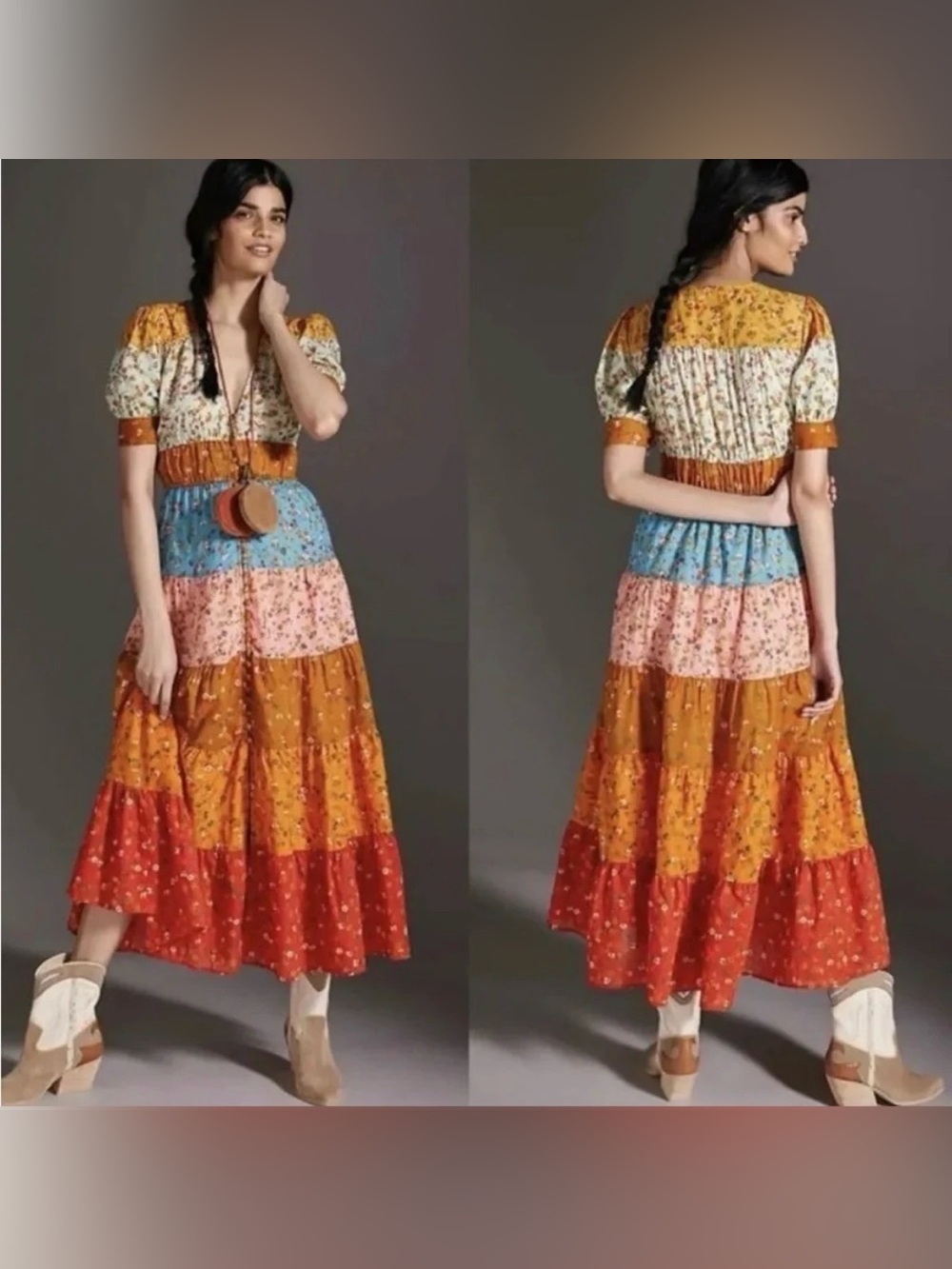 Anthropologie Tiered & True Maxi Dress